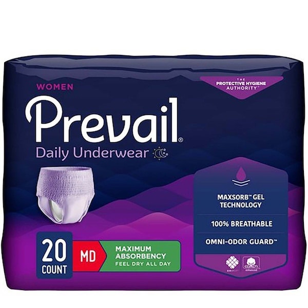 Prevail For Women Daily Underwear Prevail for Women Daily Maximum Absorbent Underwear, Medium, 80PK PWC-512/1 - main